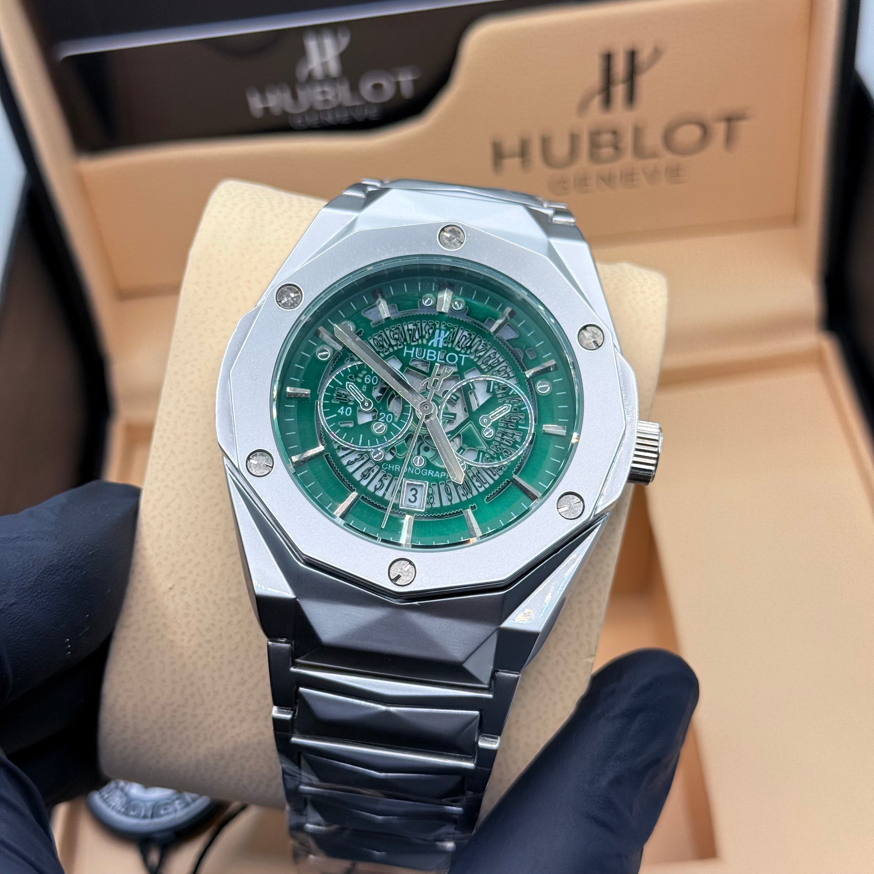 Hublot diamond cut green dial