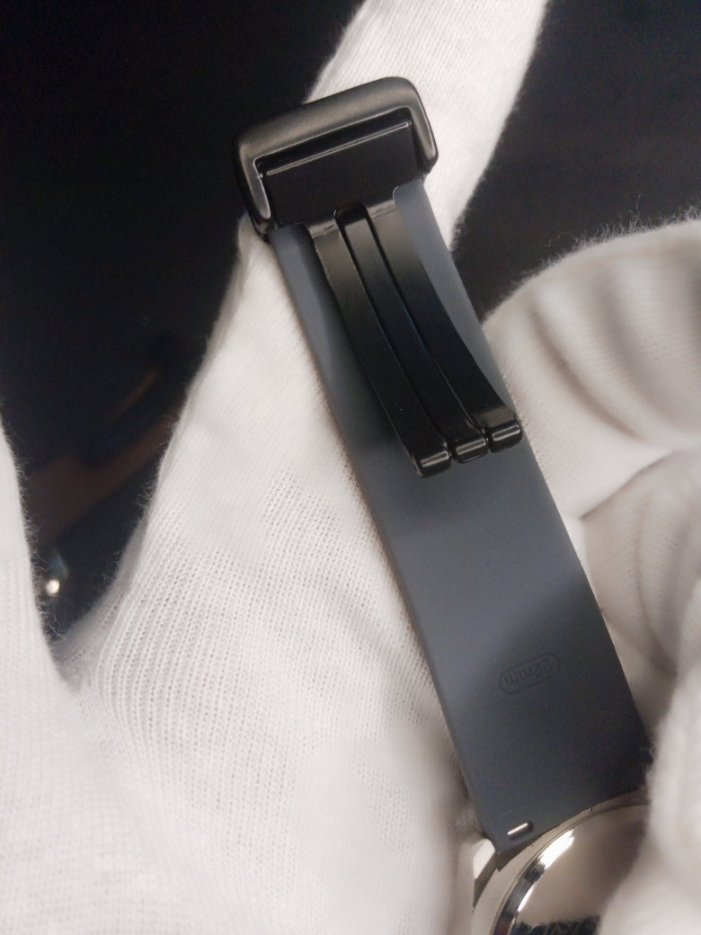 Bestwin Quartz Silver Dial | Gray Rubber Strap with Master Lock