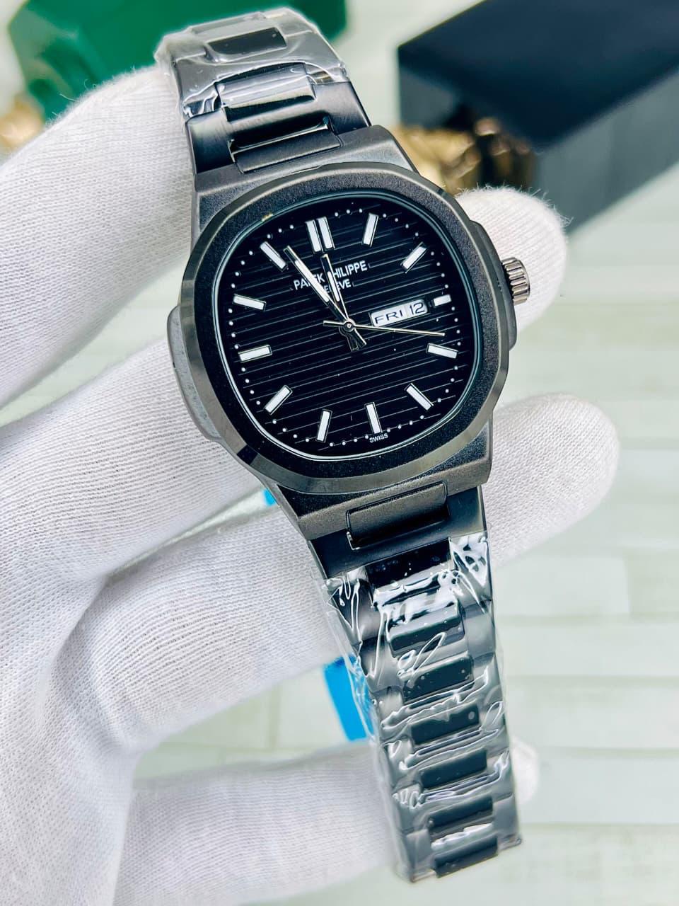 Patek phlip black with black dial with date